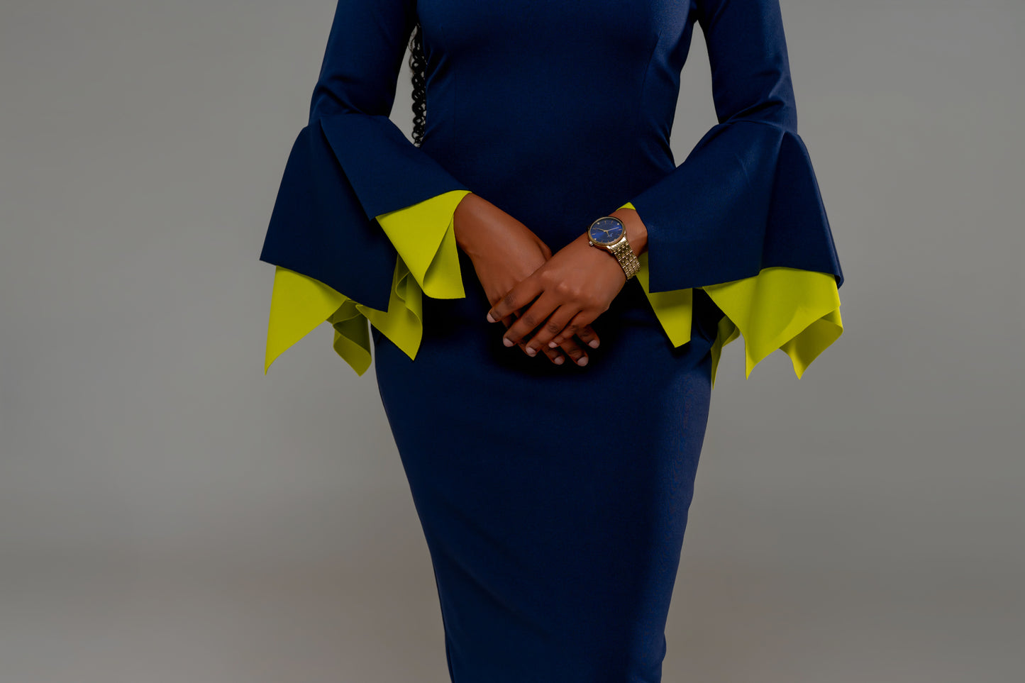 Stephian Bell-sleeves Dress