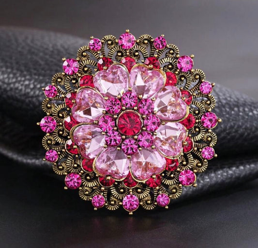 Pink Floral Brooch