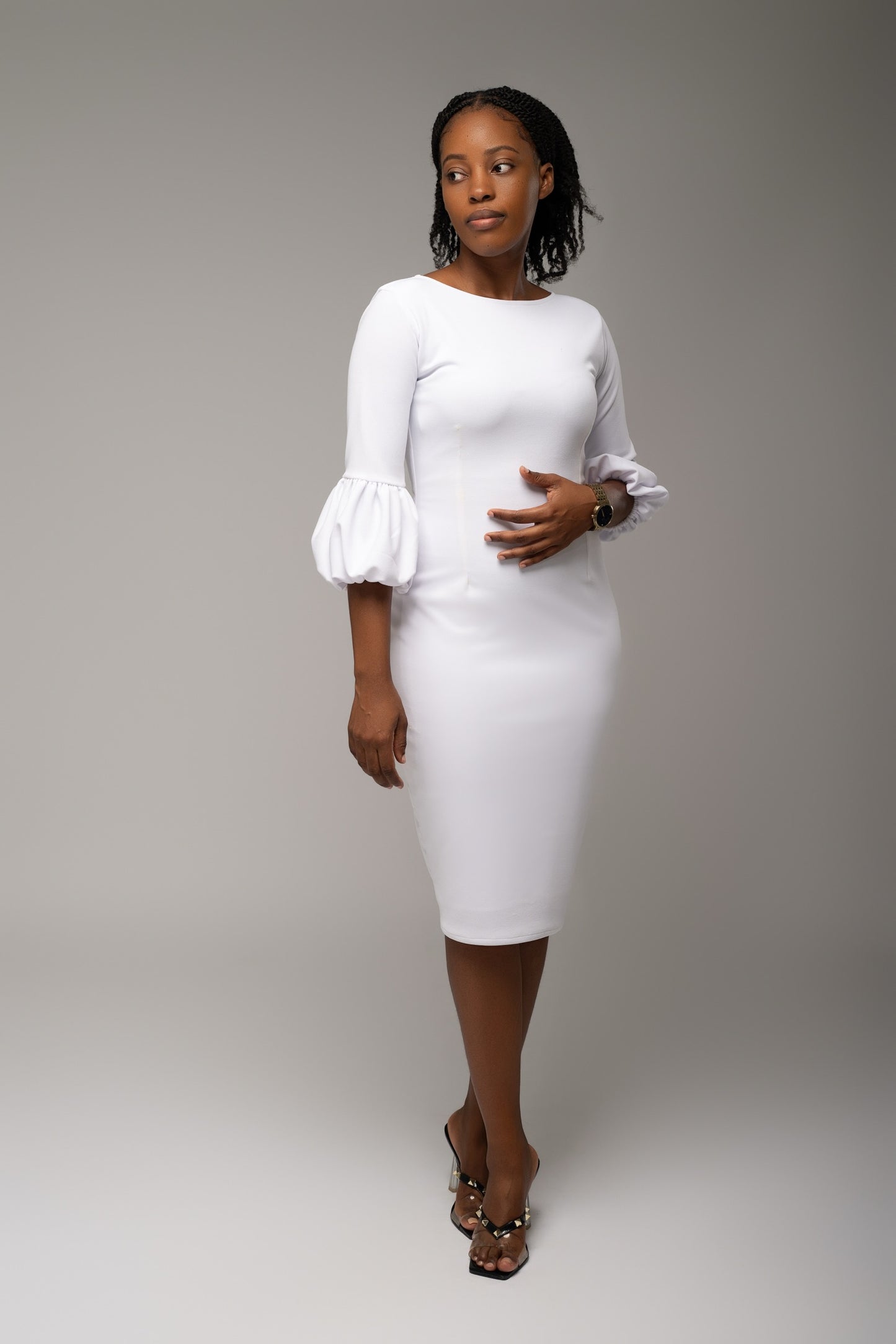 Moyan Bloom Dress- White