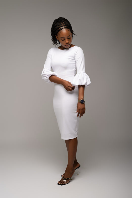 Moyan Bloom Dress- White