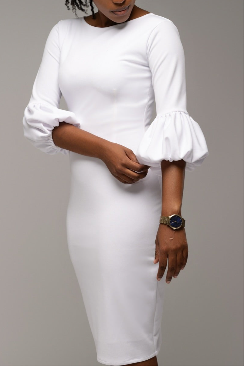 Moyan Bloom Dress- White