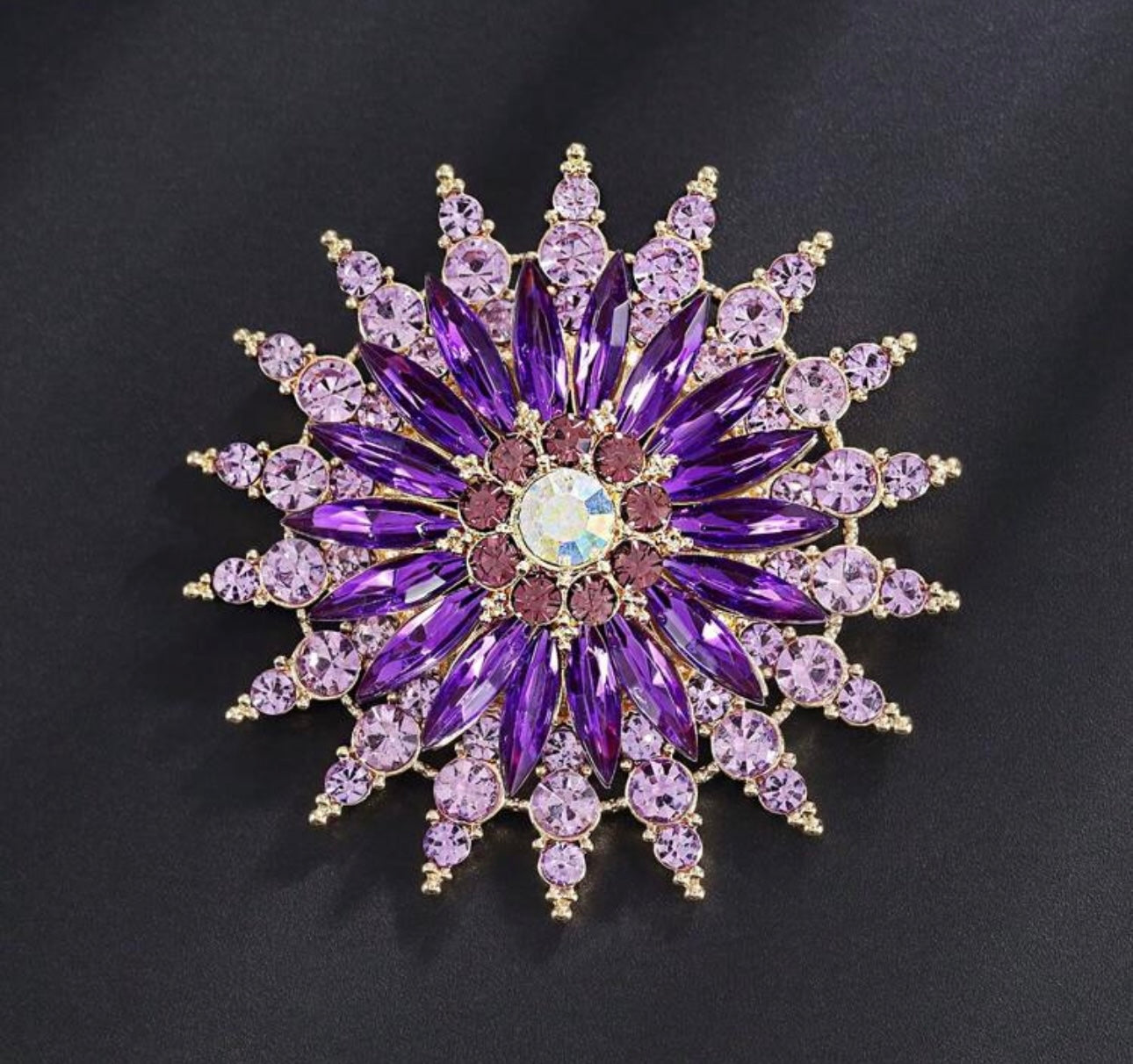 Purple Glass Brooch