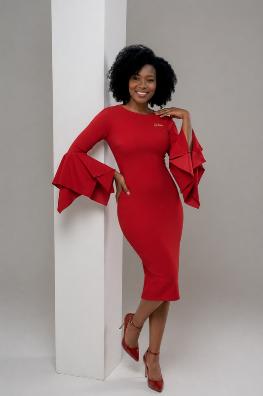 Stephian Bell-Sleeve dress