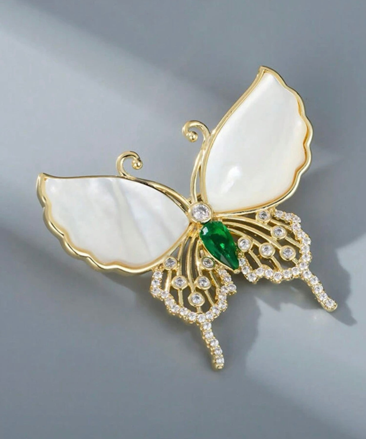 White Wings Butterfly Brooch