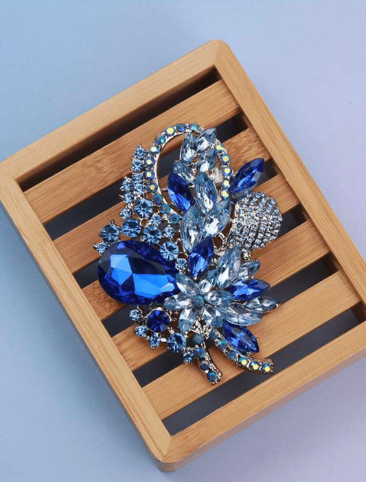 Blue Corsage Brooch