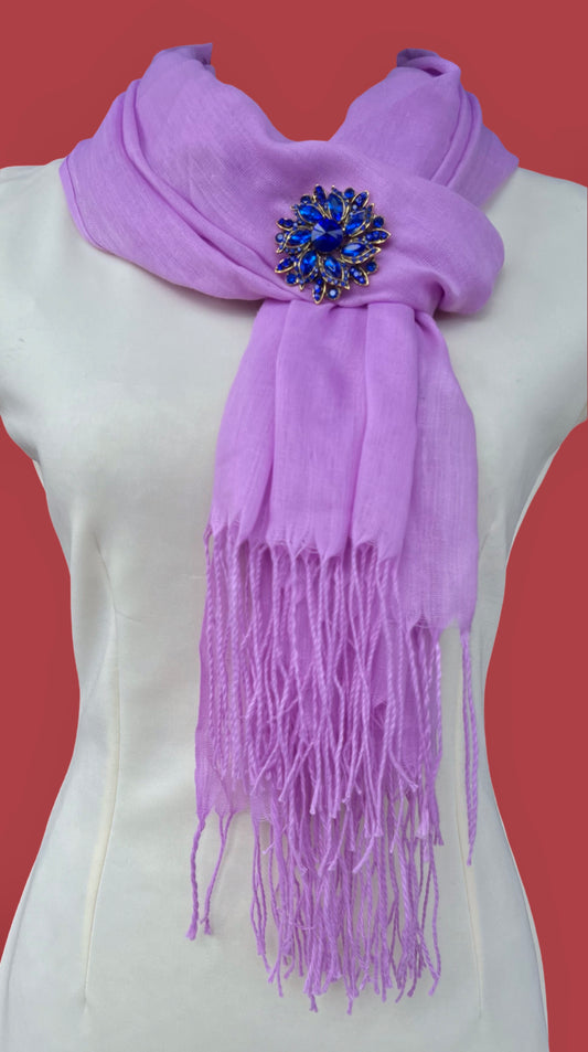 Lavender Fringed Scarf