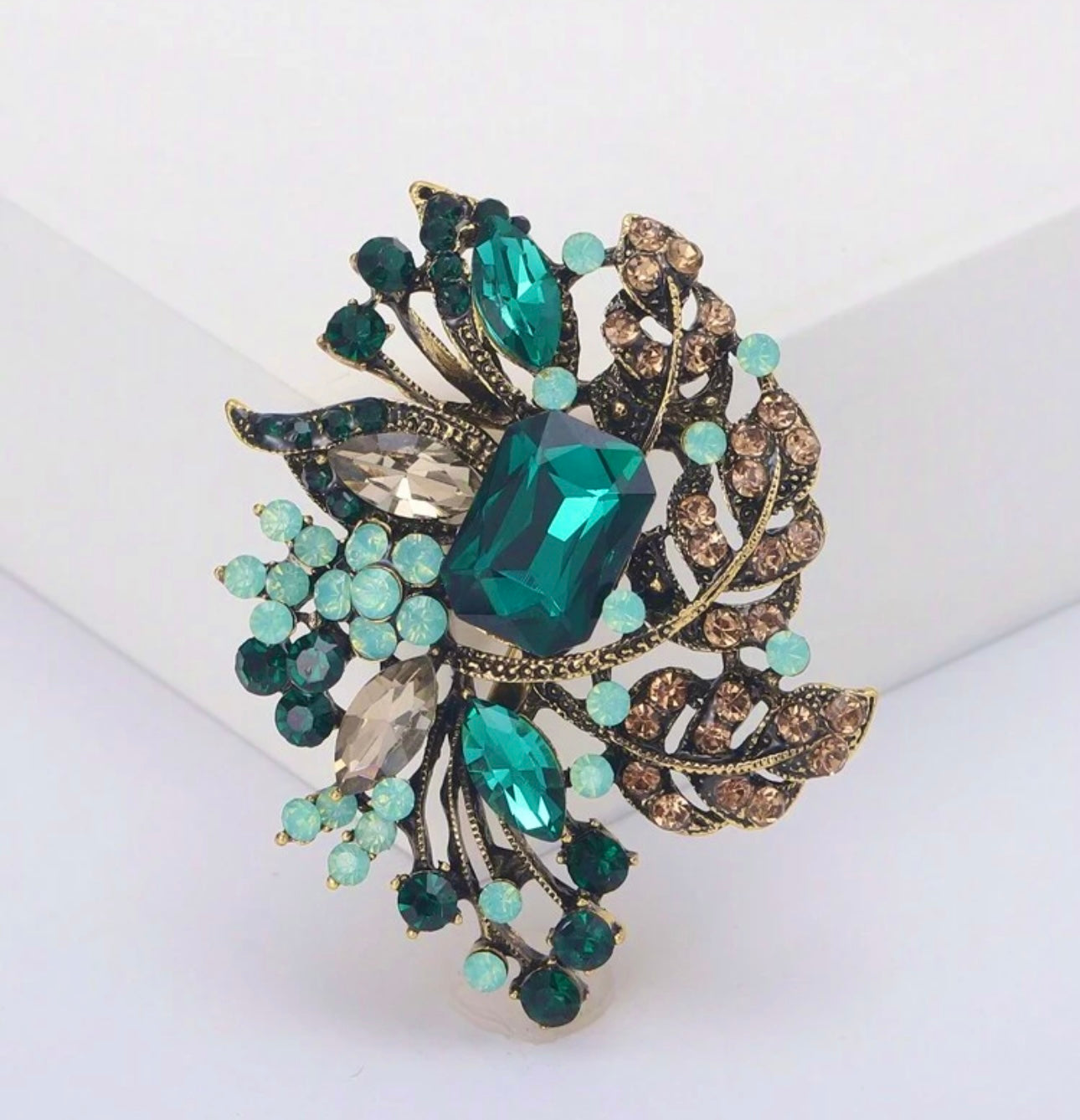 Emerald Green Stones Brooch