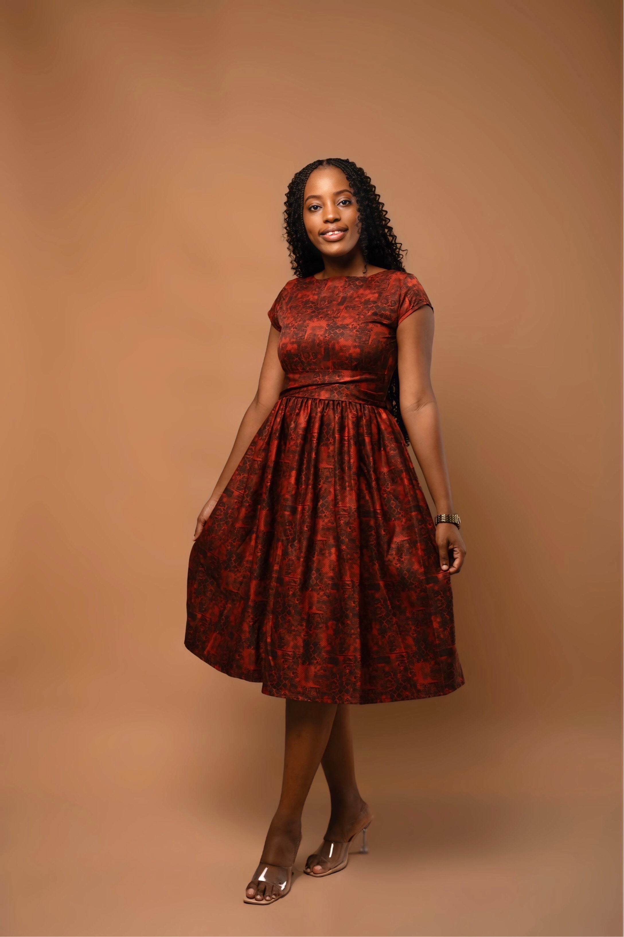 Naomi Dress Burnt Orange ElegancebyRhonz