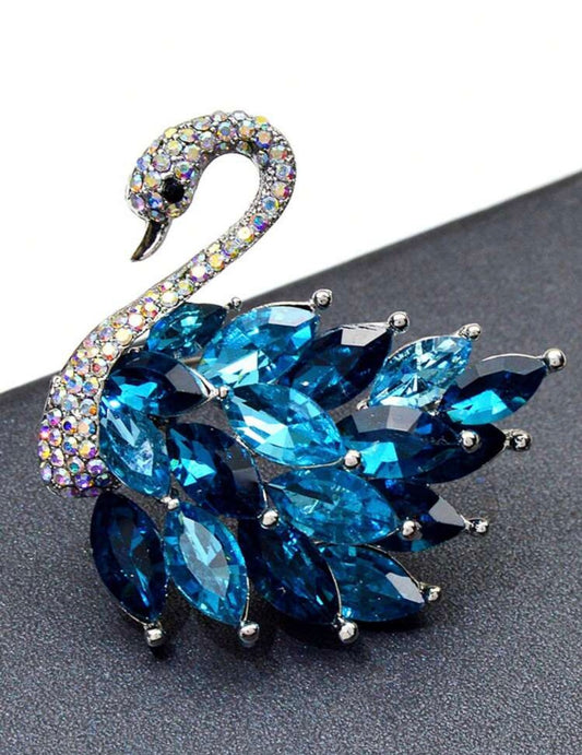 Blue Swan Brooch