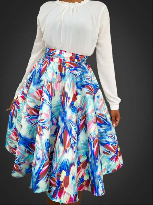 Sienna Flare Skirt- Blue