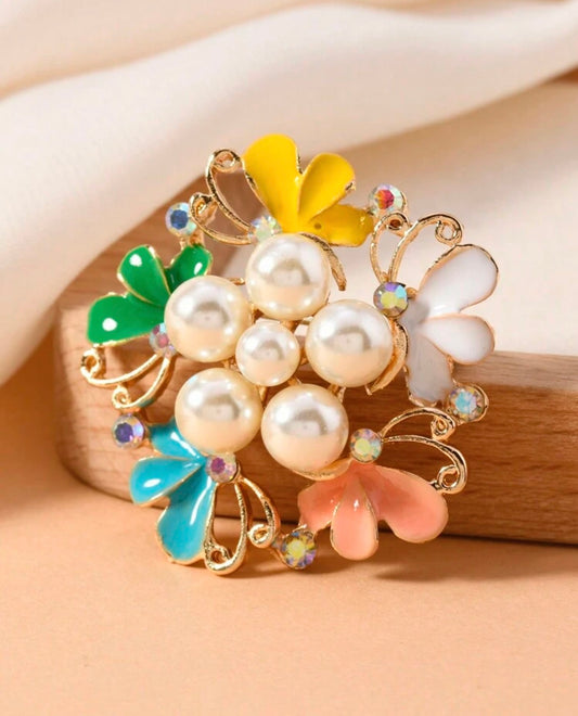 Butterfly Flower Brooch