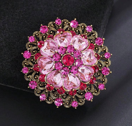 Pink Floral Brooch