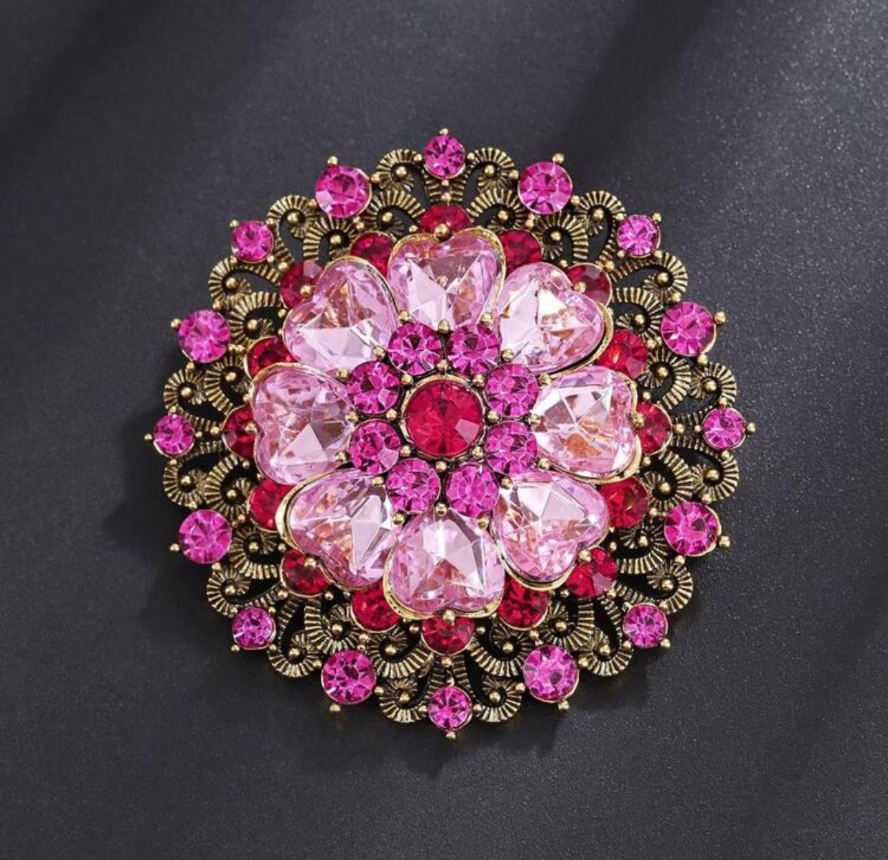 Pink Floral Brooch