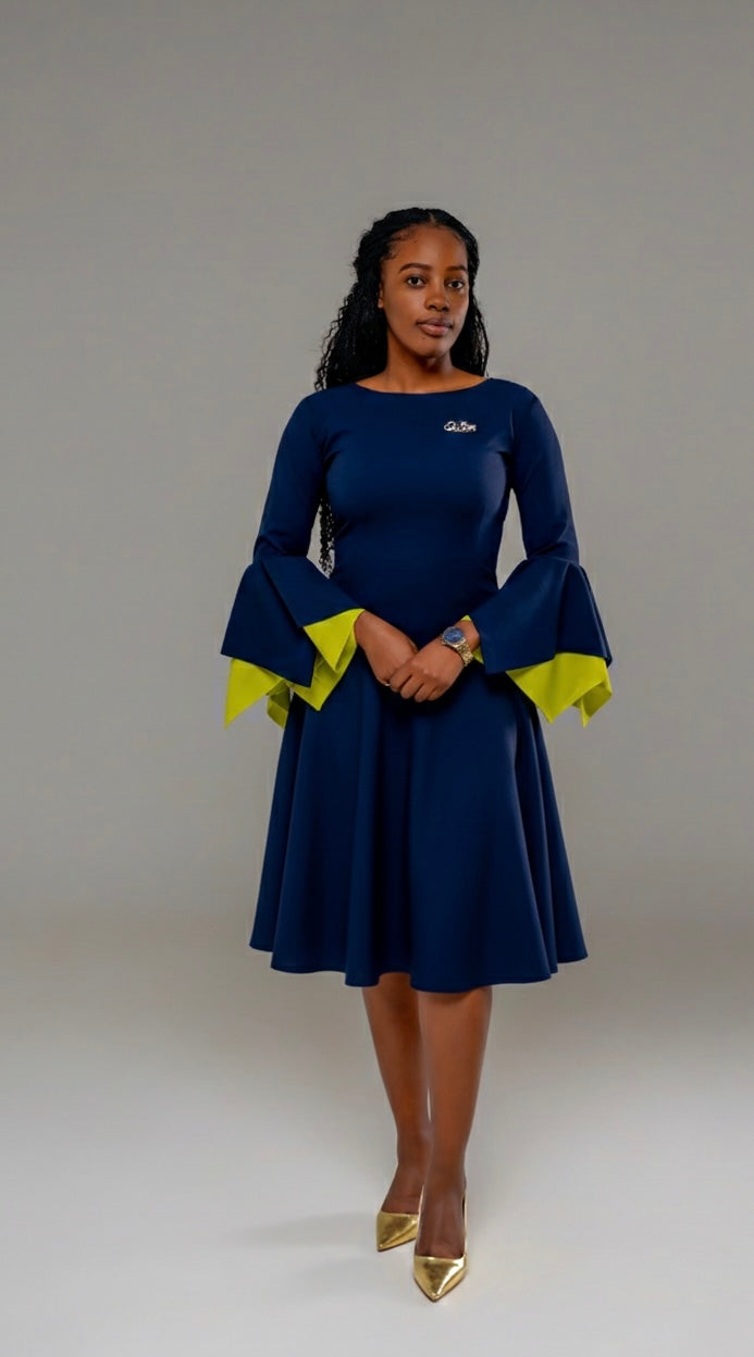 Stephian Bell-sleeves Dress