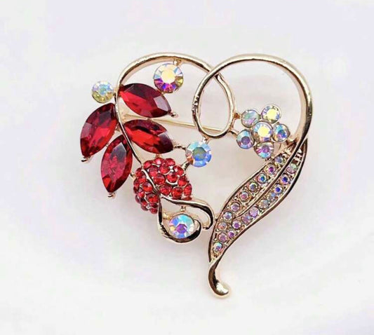 Red Heart Brooch