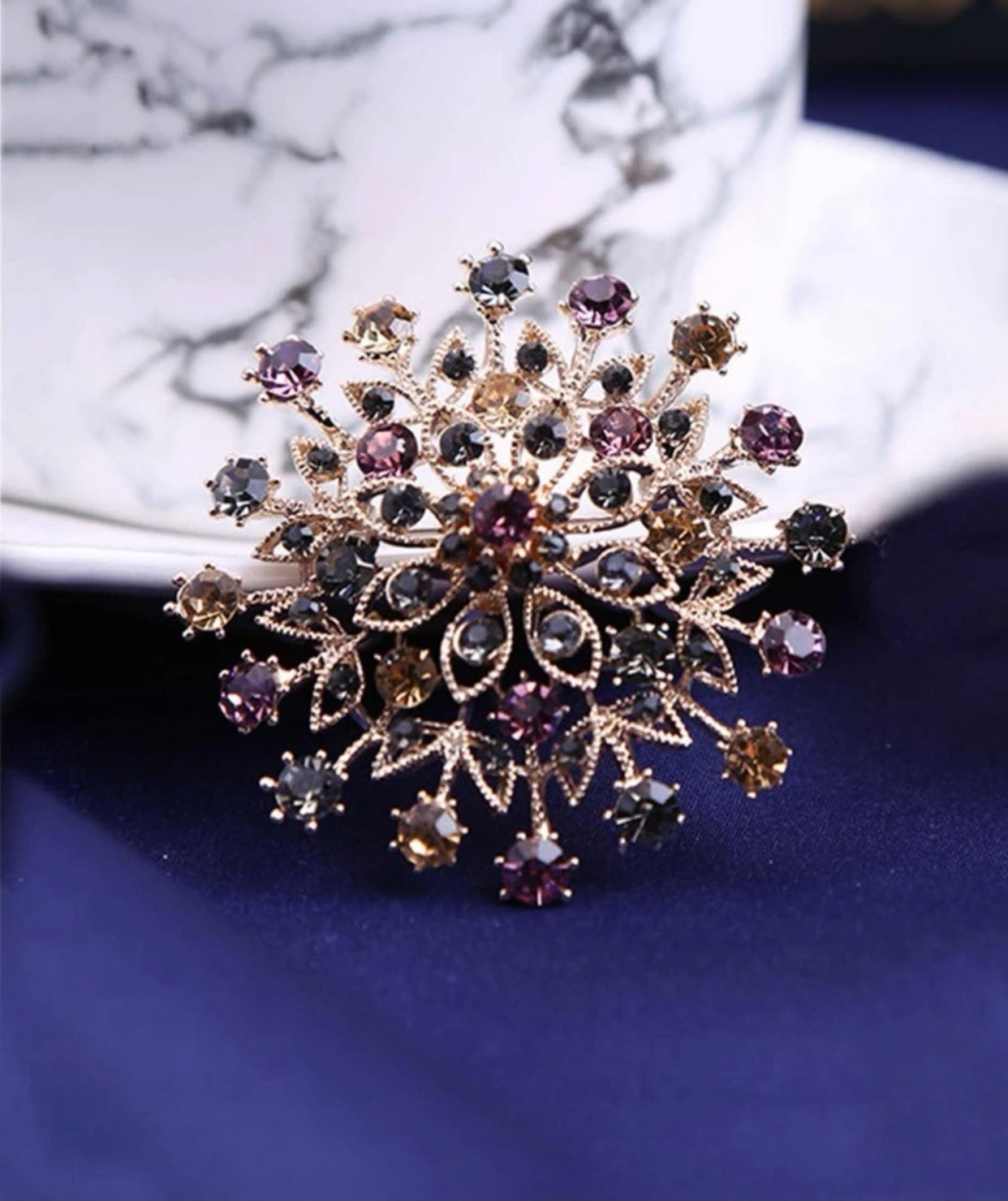 Sparkle Crystal Flower Brooch