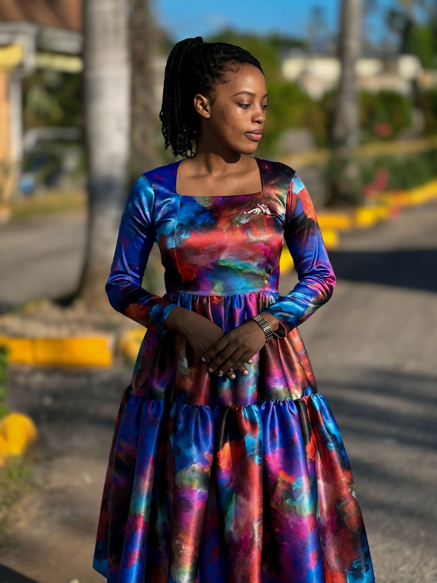 Aurora Tiered Midi Dress