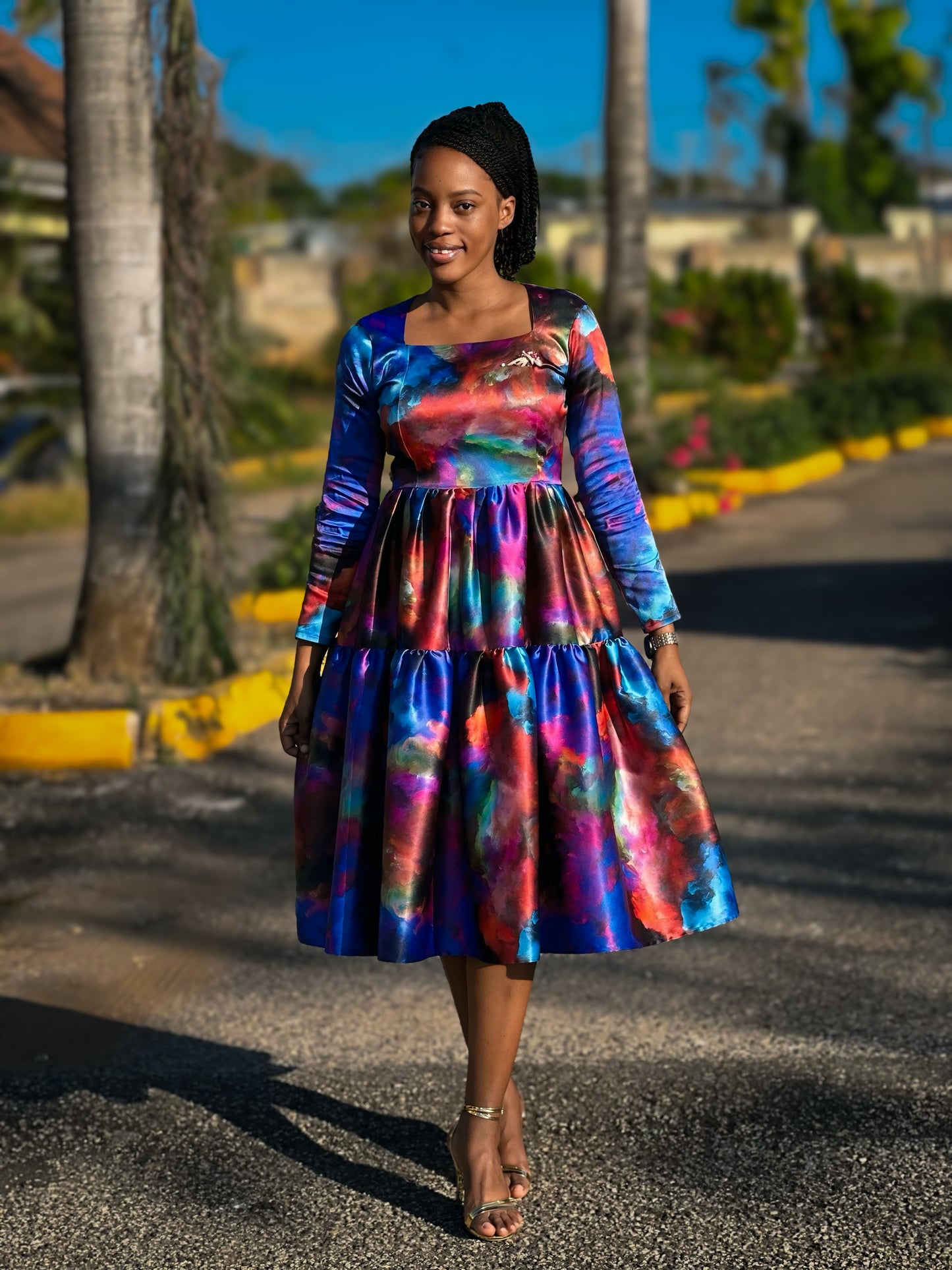 Aurora Tiered Midi Dress