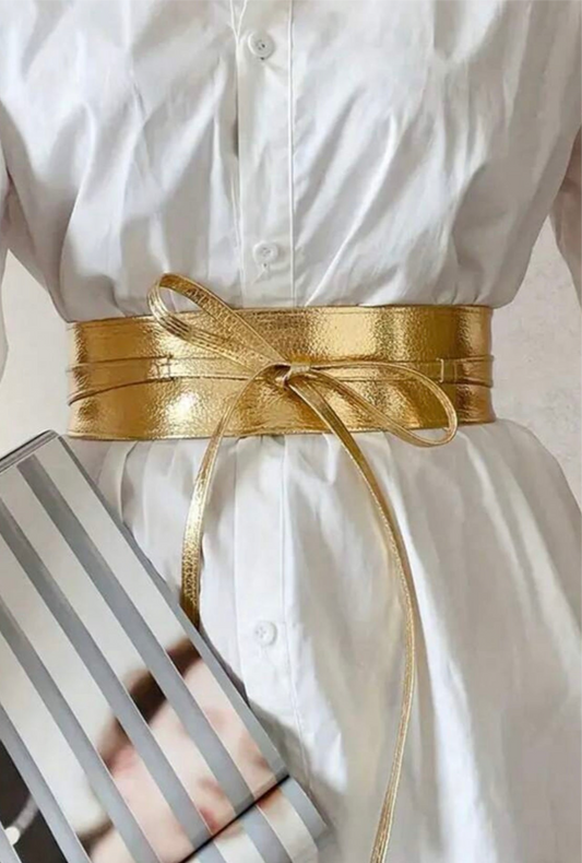 Gold Leather Belt