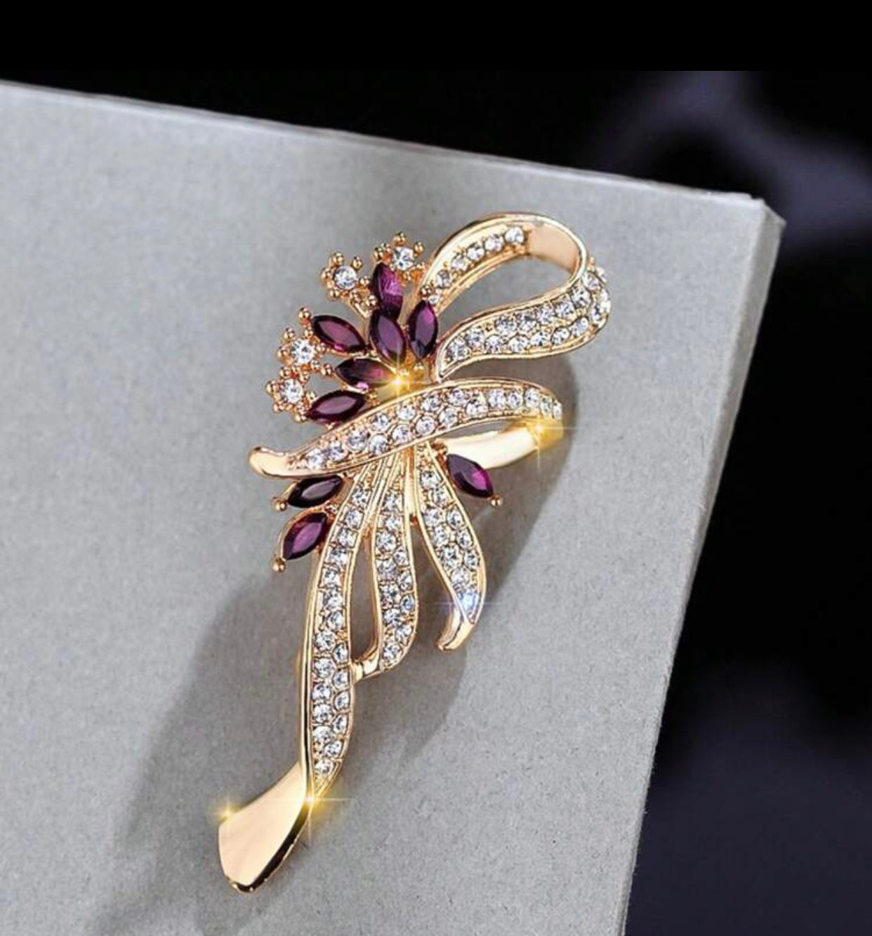 Luxury Purple Crystal Brooch