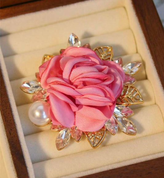 Pink Rose Brooch