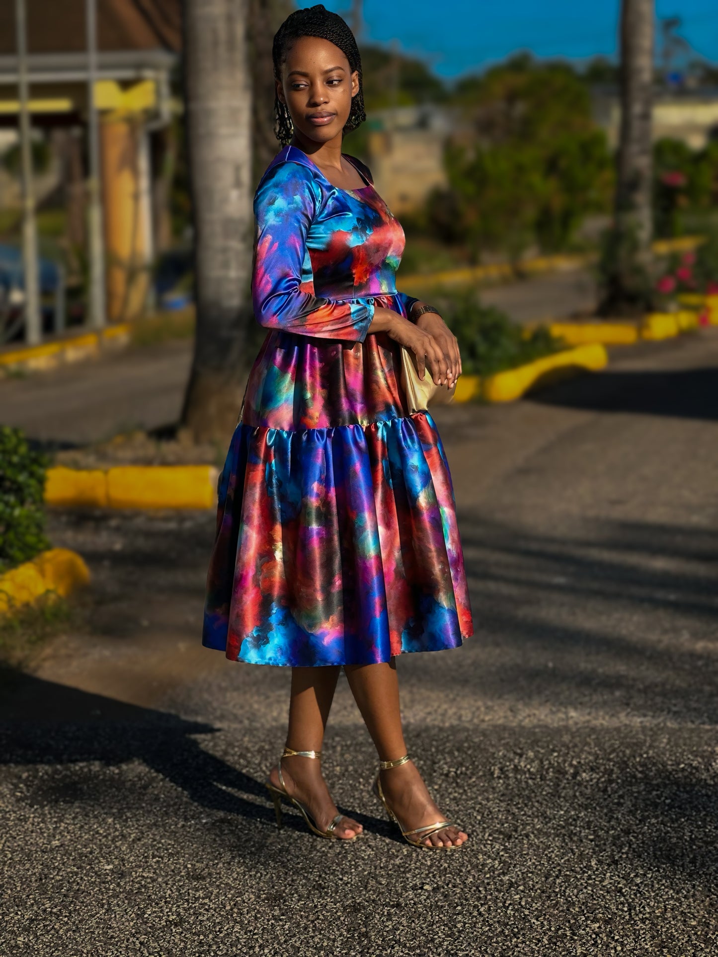 Aurora Tiered Midi Dress