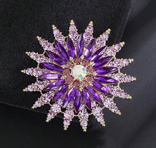 Purple Glass Brooch