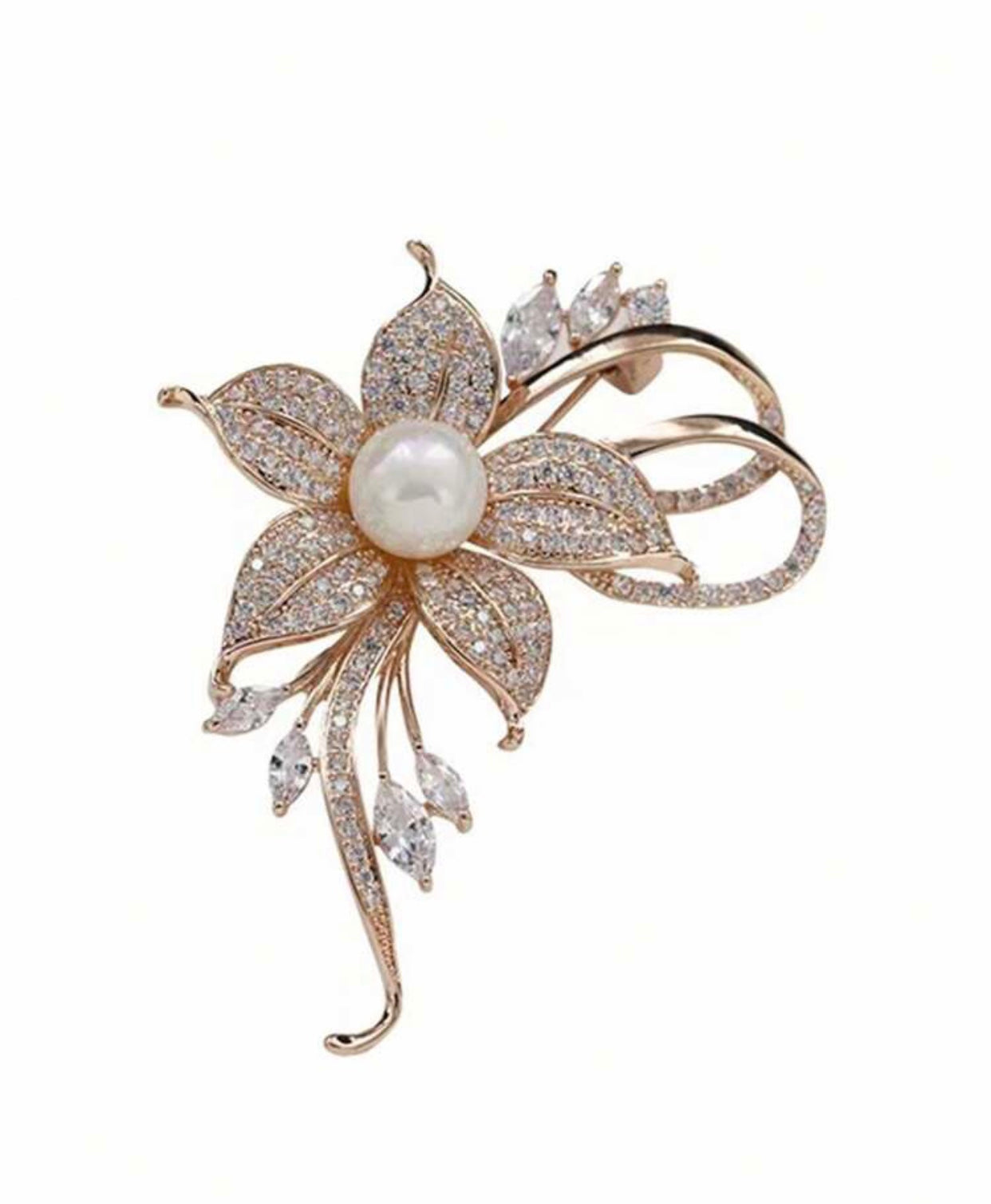 Gold Rhinestone Flower