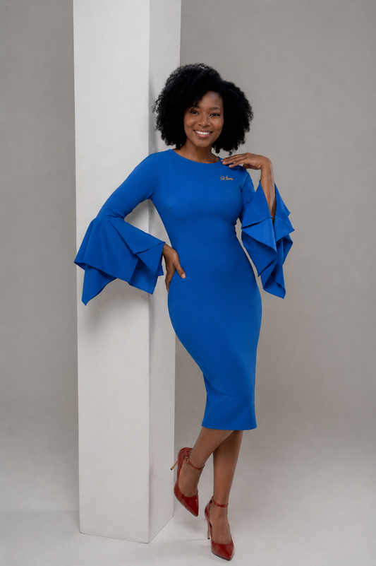 Stephian Bell-Sleeve dress