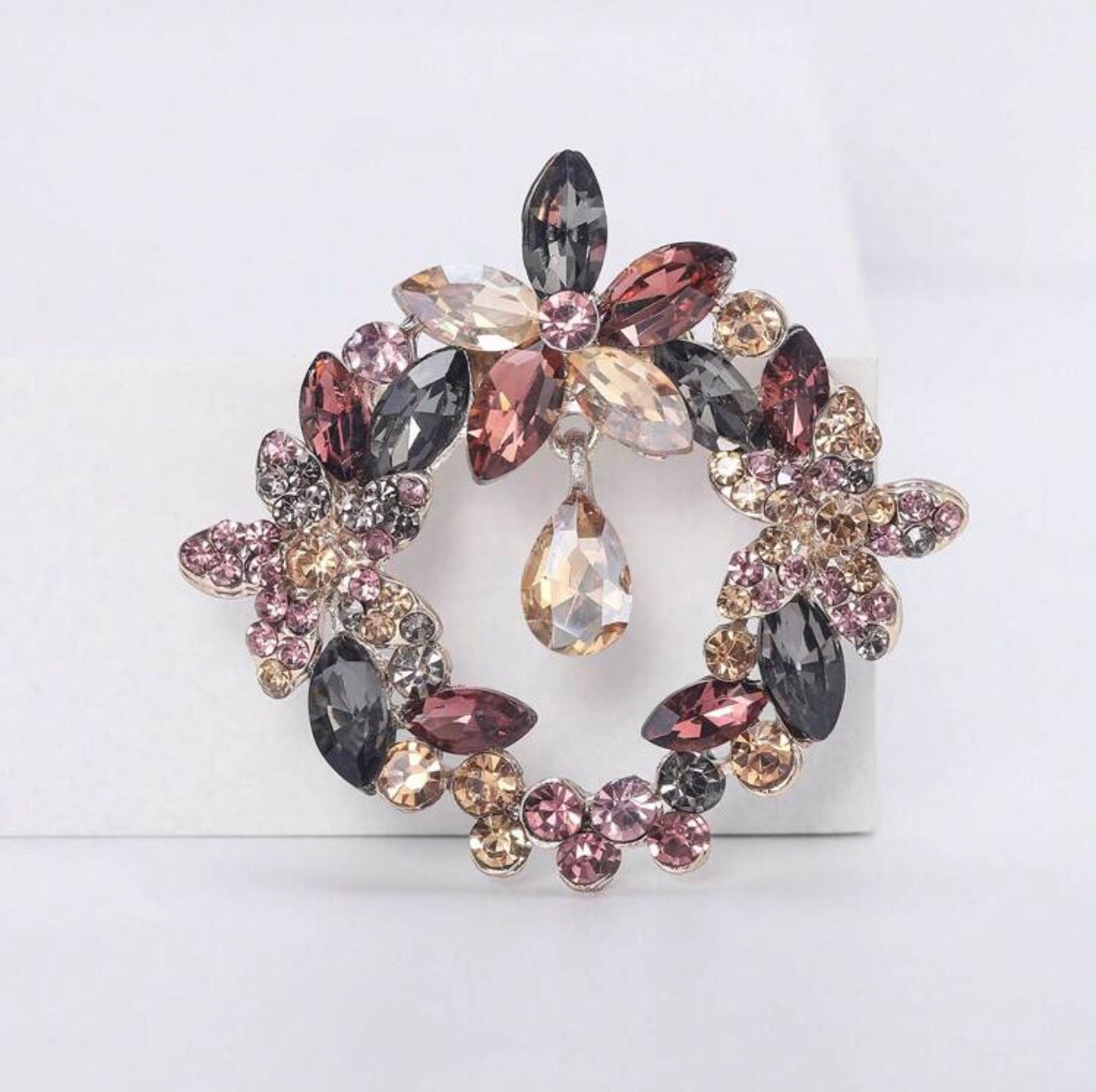 Purple Floral Drip Brooch