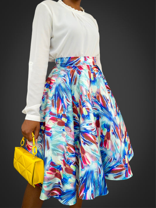 Sienna Flare Skirt- Blue