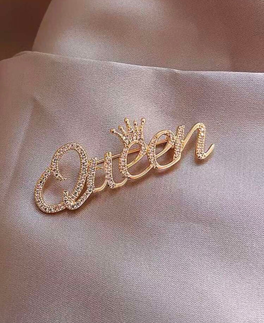 Queen Letter Brooch