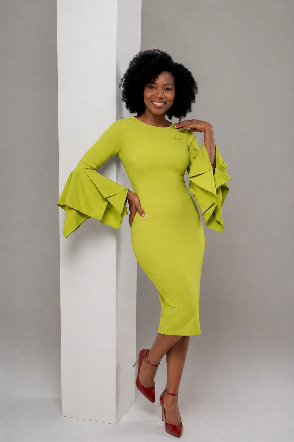 Stephian Bell-Sleeve dress