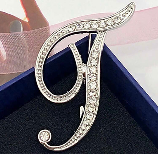 Letter T Brooch