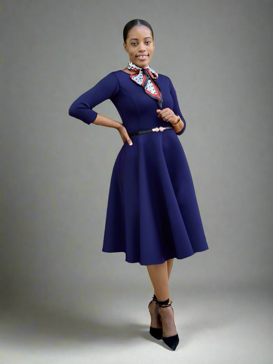 Rosaline Dress- Navy Blue